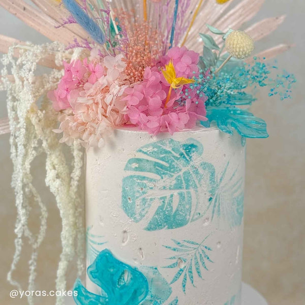 Evil Cake Genius Avalon Tropical Leaf 2-Piece Cake Stencil Set