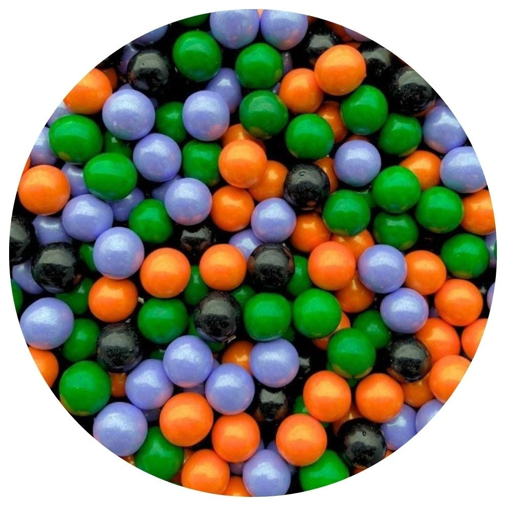 Purple Cupcakes 10mm Halloween Chocolate Filled Sugar Pearls 80g