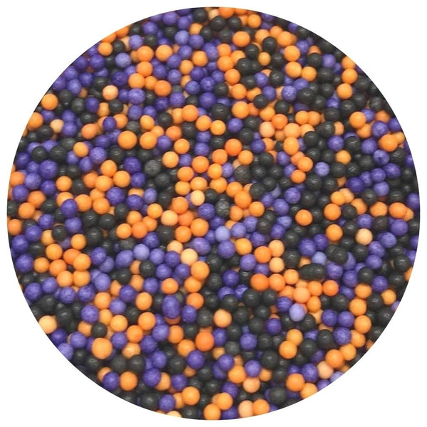 Purple Cupcakes 2mm Halloween Mix Non-Pareil Sugar Pearls 100g