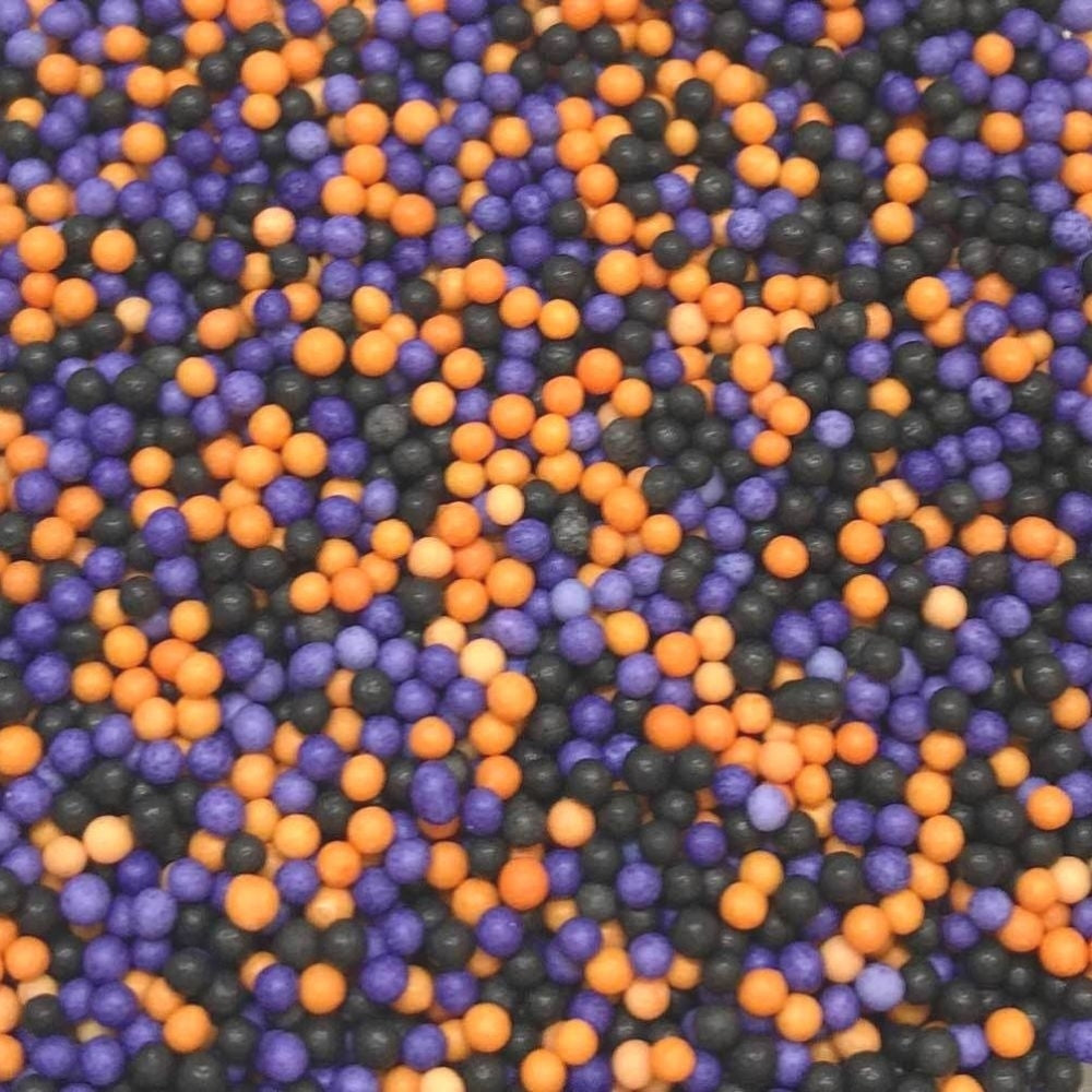 Purple Cupcakes 2mm Halloween Mix Non-Pareil Sugar Pearls 100g