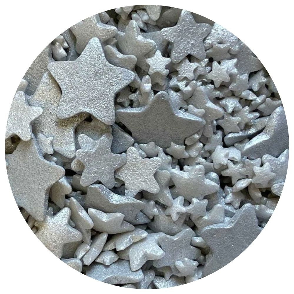 Purple Cupcakes Shimmer Sterling Silver Mixed Star Sprinkle Mix 60g