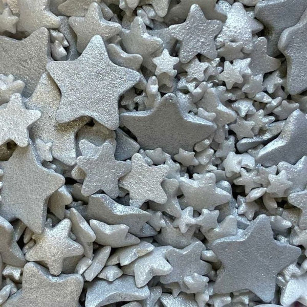Purple Cupcakes Shimmer Sterling Silver Mixed Star Sprinkle Mix 60g