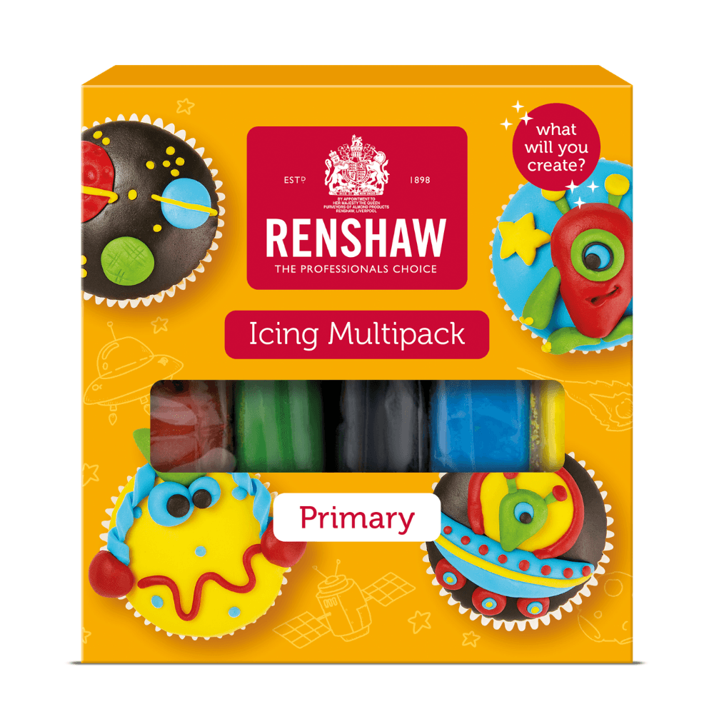 Renshaw Primary Colours Multipack Of 5 x 100g Renshaw Ready To Roll Regal