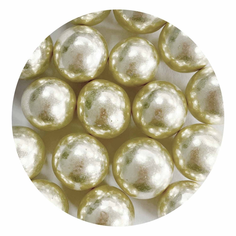 Purple Cupcakes 20mm Gold Metallic Shiny Chocolate Filled Sugar Pearls 60g