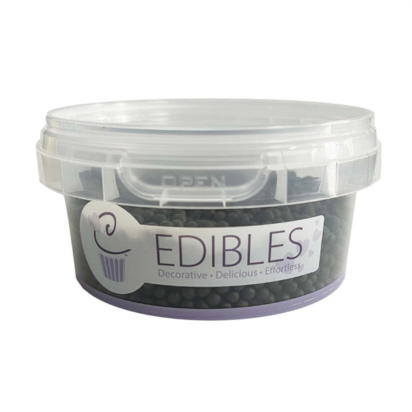 Purple Cupcakes 4mm Matt Black Sugar Pearls 100g