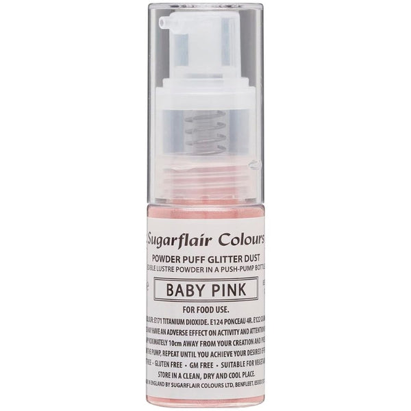 Sugarflair Glitter Dust Non-Aerosol Pump Spray - Baby Pink