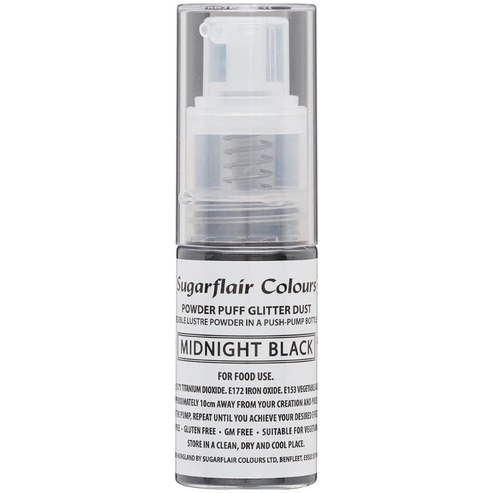 Sugarflair Glitter Dust Non-Aerosol Pump Spray - Black