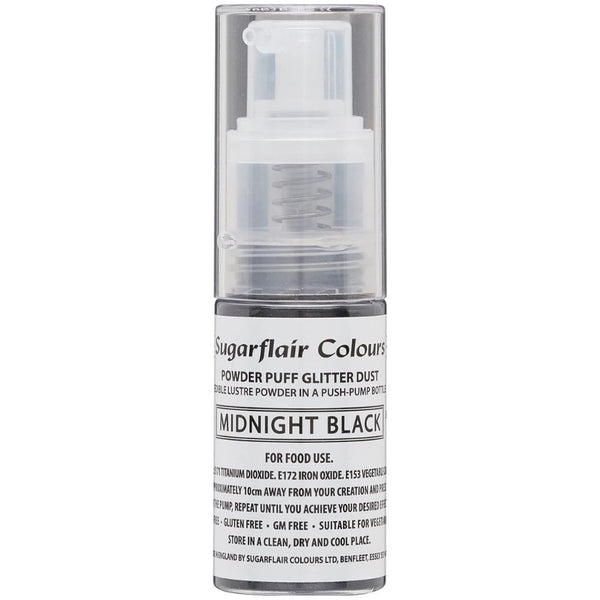 Sugarflair Glitter Dust Non-Aerosol Pump Spray - Black