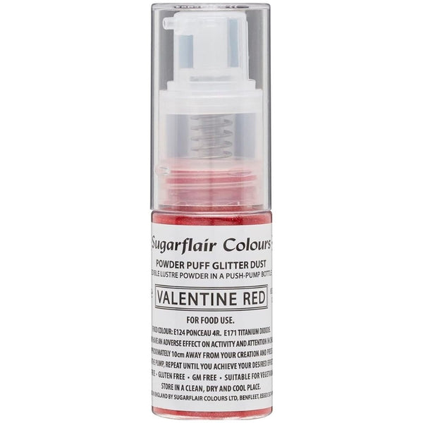 Sugarflair Glitter Dust Non-Aerosol Pump Spray - Valentine Red