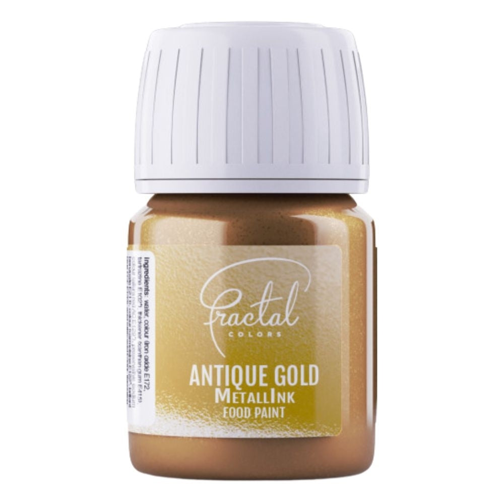 Fractal Colors MetallInk Food Paint 30ml - Antique Gold