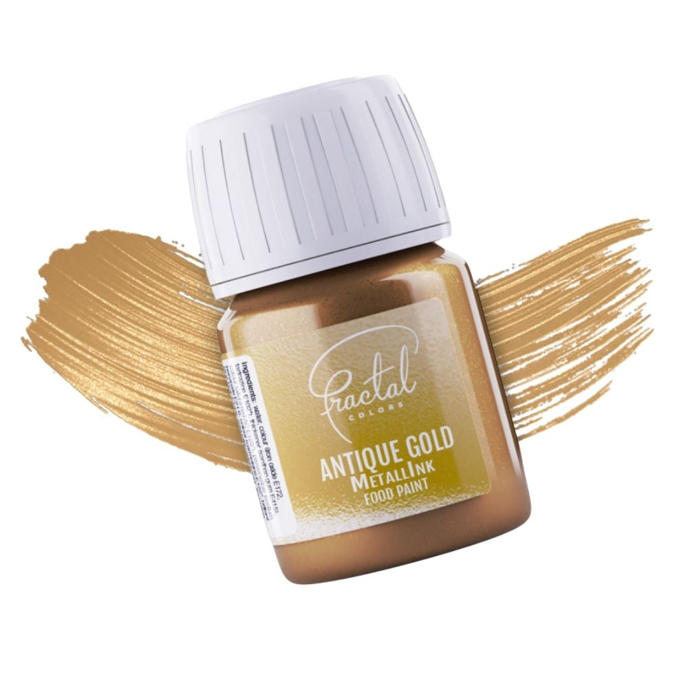 Fractal Colors MetallInk Food Paint 30ml - Antique Gold