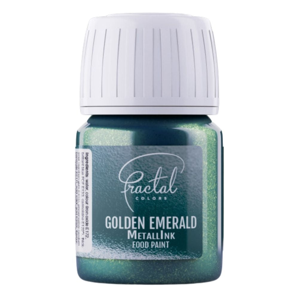Fractal Colors MetallInk Food Paint 30ml - Golden Emerald