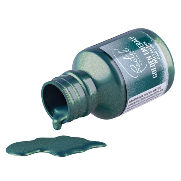 Fractal Colors MetallInk Food Paint 30ml - Golden Emerald