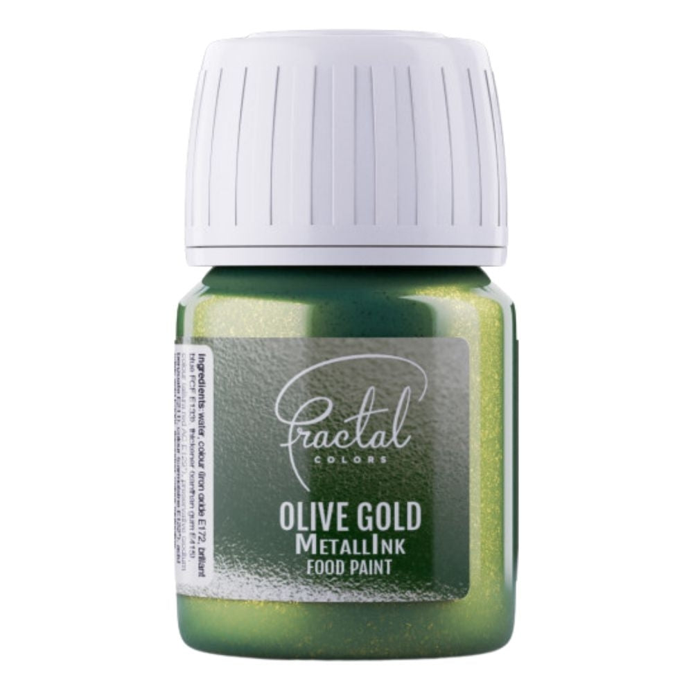 Fractal Colors MetallInk Food Paint 30ml - Olive Gold