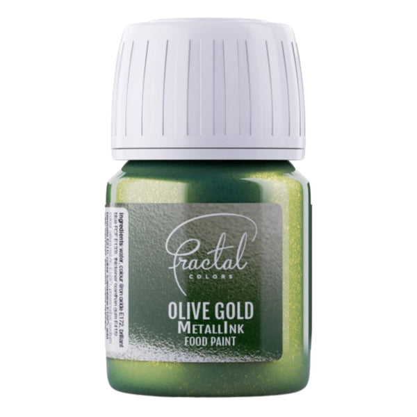 Fractal Colors MetallInk Food Paint 30ml - Olive Gold
