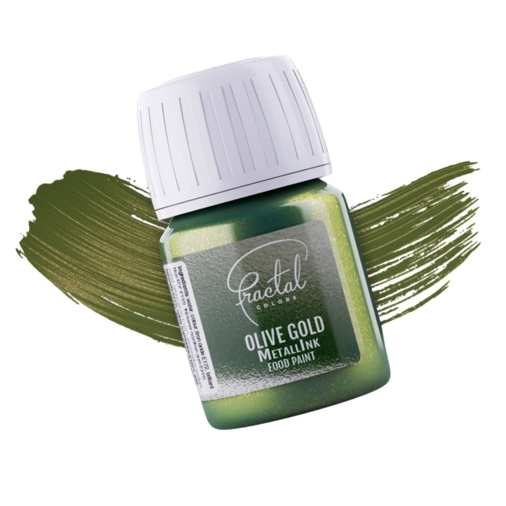 Fractal Colors MetallInk Food Paint 30ml - Olive Gold