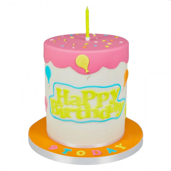 FMM Happy Birthday Curved Words Tappit Cutter