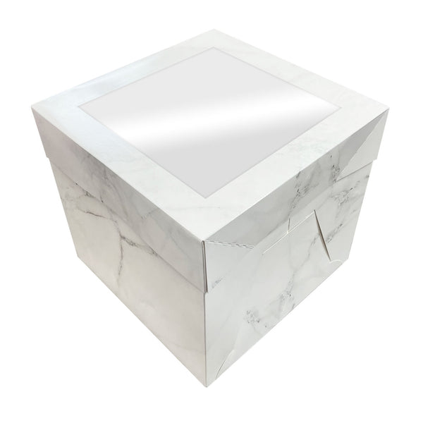 Simply Making Marble Luxury Gloss Finish Extra Deep Cake Box With Window
