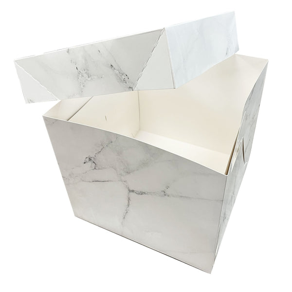 Simply Making Marble Luxury Gloss Finish Extra Deep Cake Box With Window