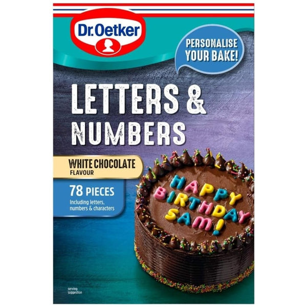 Dr. Oetker White Chocolate Flavour Letters & Numbers 78 Pieces
