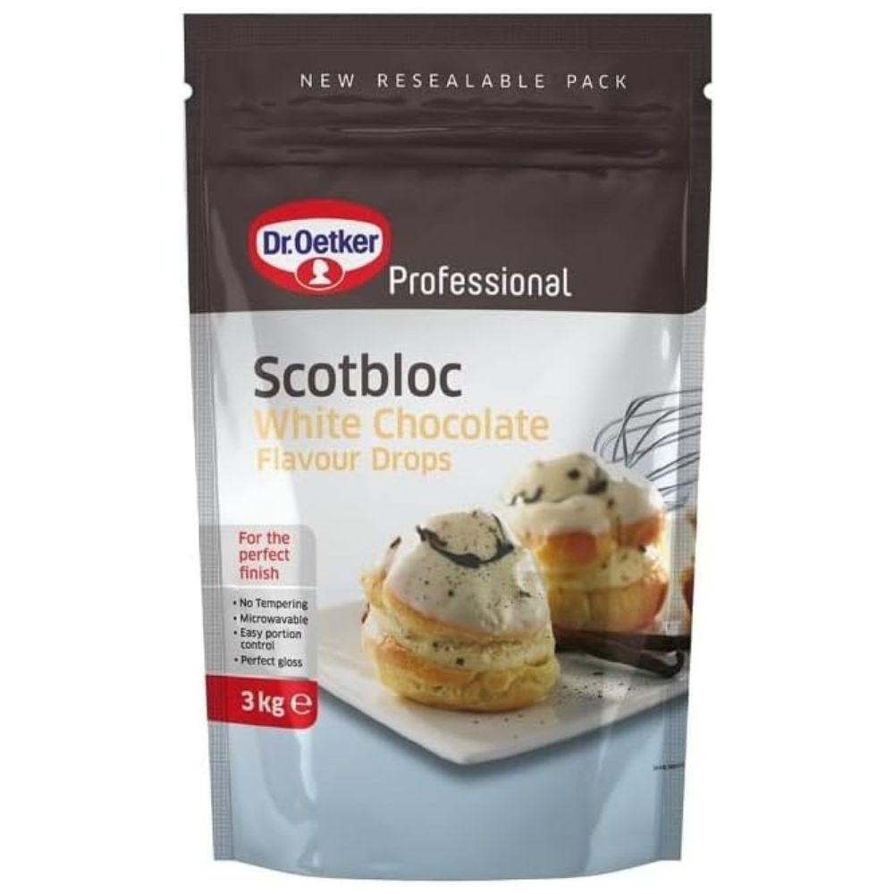 Dr. Oetker Professional Scotbloc White Chocolate Flavour Drops 3kg