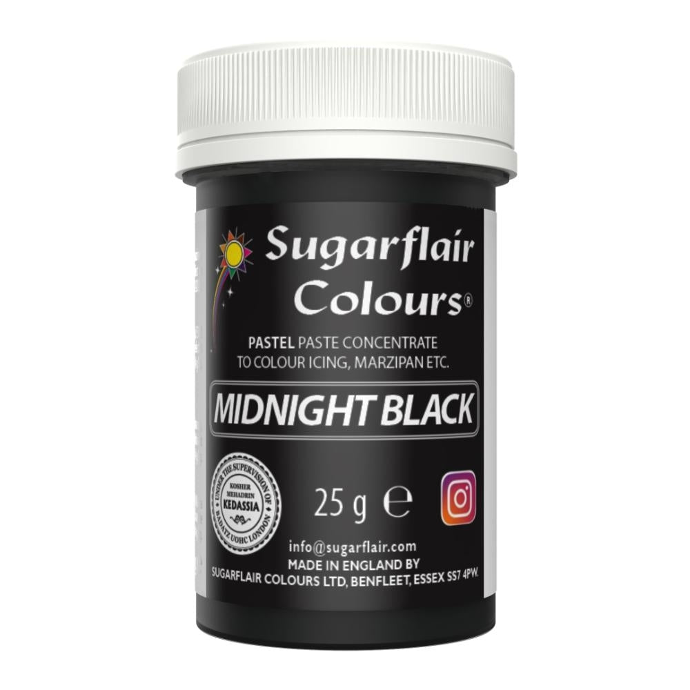 Sugarflair Midnight Black - Pastel Paste Concentrate Colouring 25g