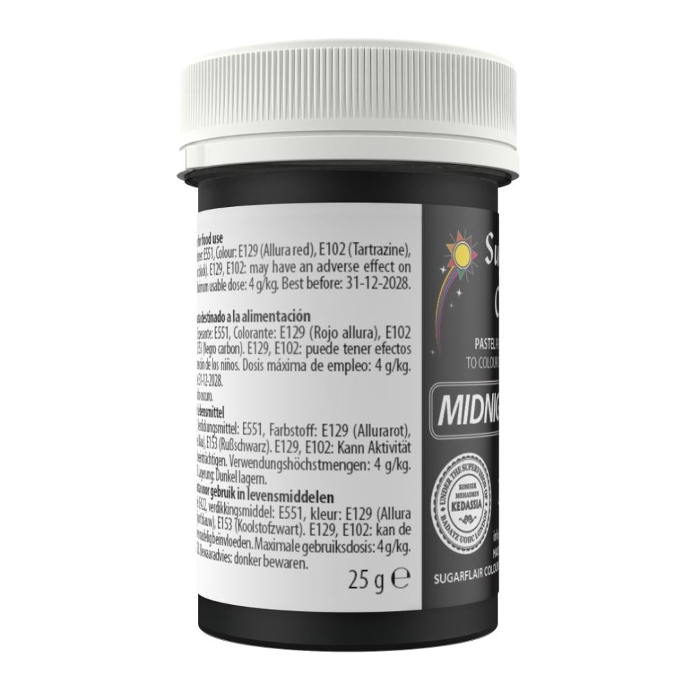Sugarflair Midnight Black - Pastel Paste Concentrate Colouring 25g