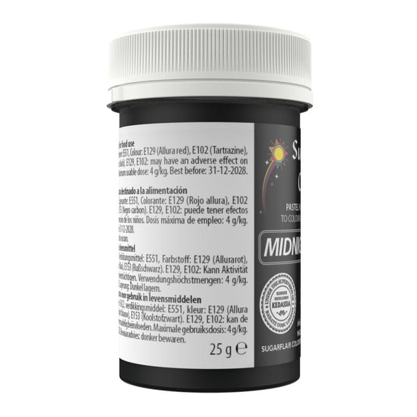 Sugarflair Midnight Black - Pastel Paste Concentrate Colouring 25g
