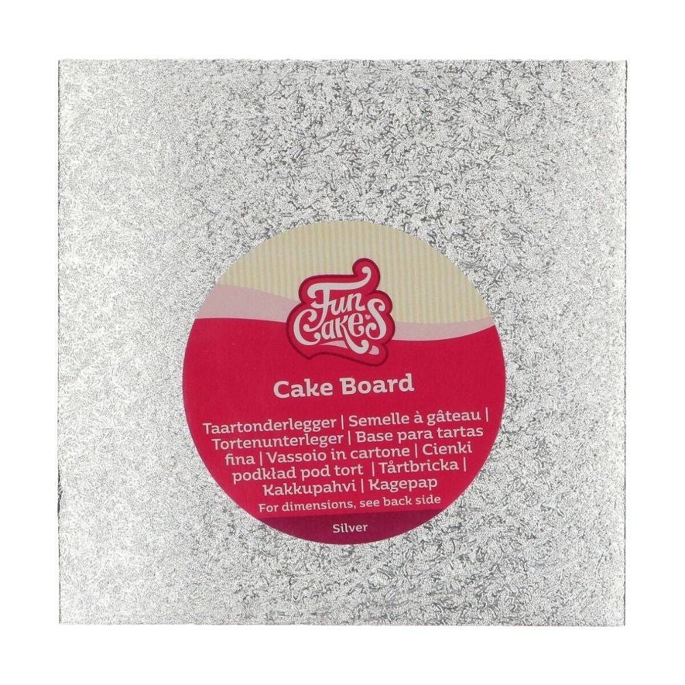 FunCakes 3mm Silver Square Cake Board