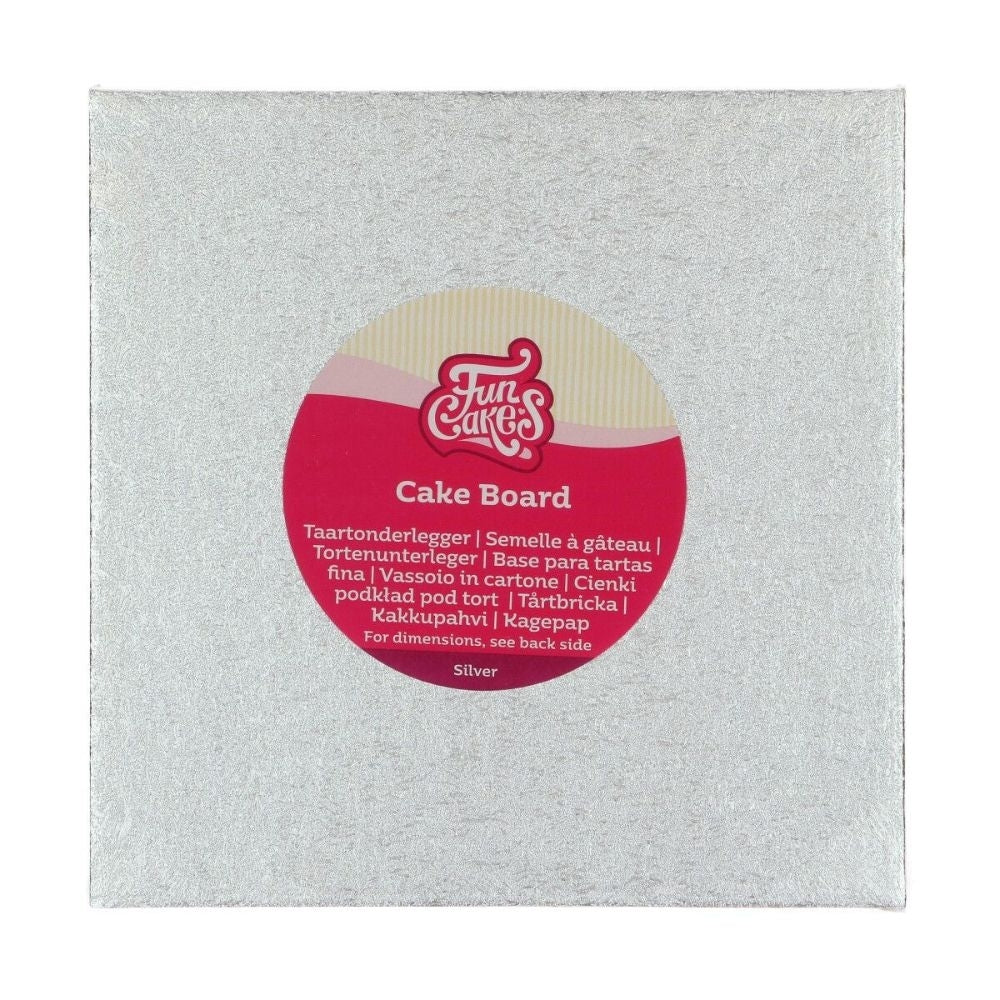 FunCakes 3mm Silver Square Cake Board