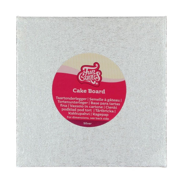 FunCakes 3mm Silver Square Cake Board