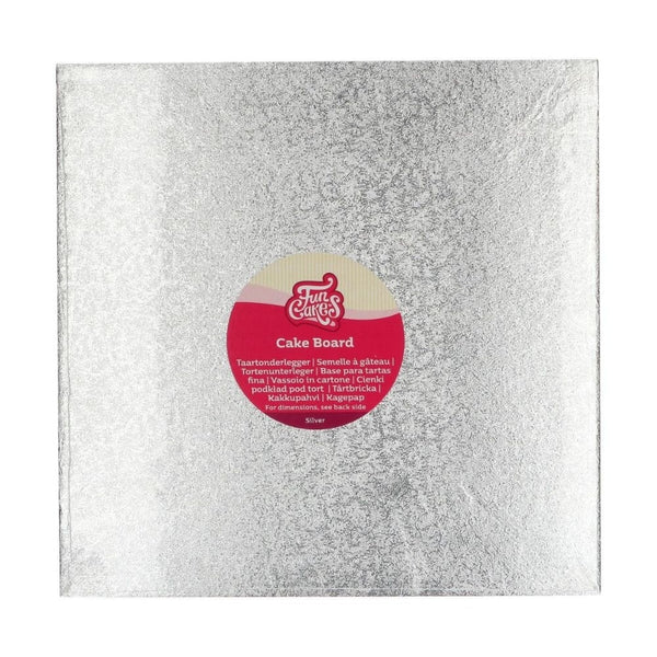 FunCakes 3mm Silver Square Cake Board