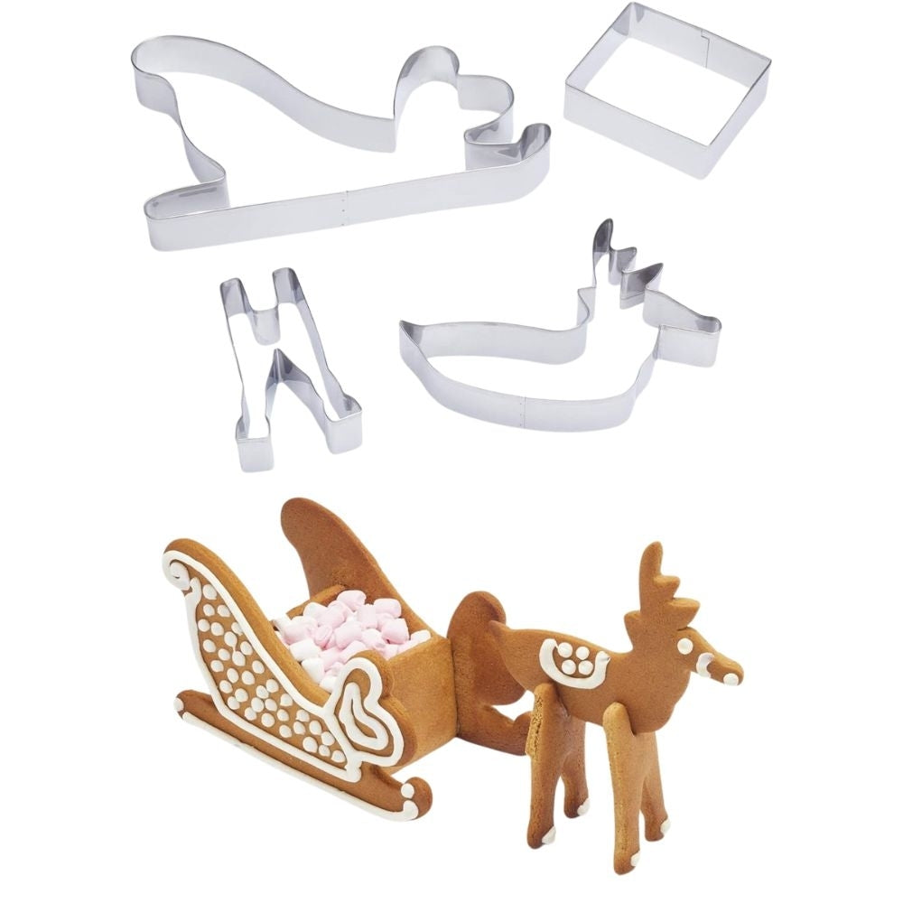Kitchencraft 3D Sleigh & Reindeer Cookie Cutter Set