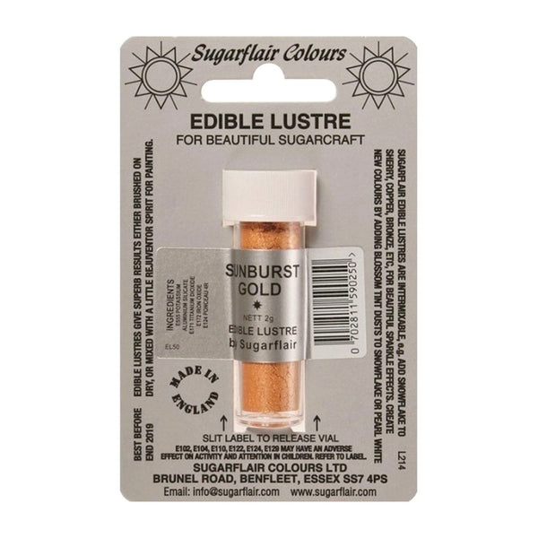 Sugarflair Sunburst Gold - Edible Lustre Dust 2g