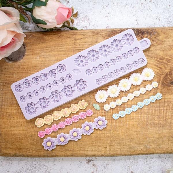 Karen Davies Miniature Flower Borders Silicone Mould