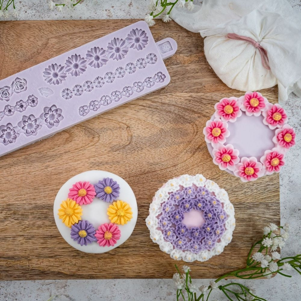 Karen Davies Miniature Flower Borders Silicone Mould