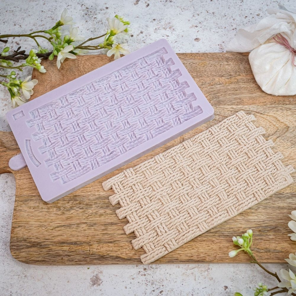 Karen Davies Rustic Basket Weave Silicone Mould