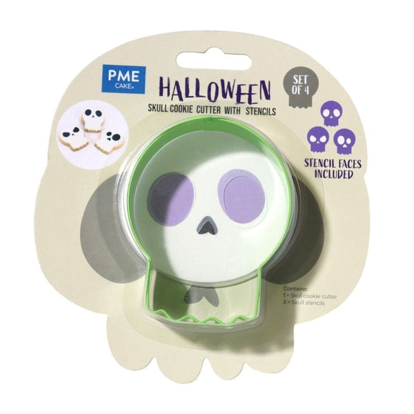 PME Skull Halloween Cookie Cutter & Stencils