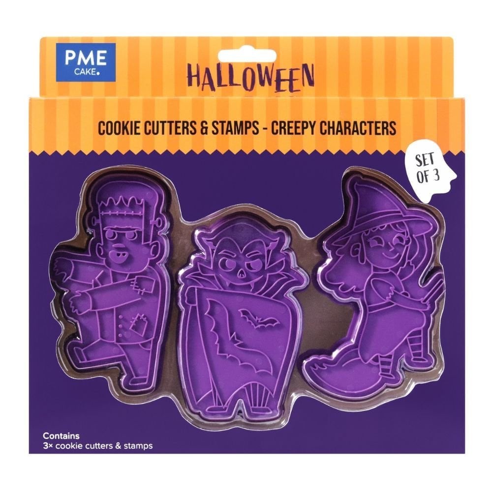 PME Creepy Characters Halloween Cookie Cutters & Stamps Set Of 3