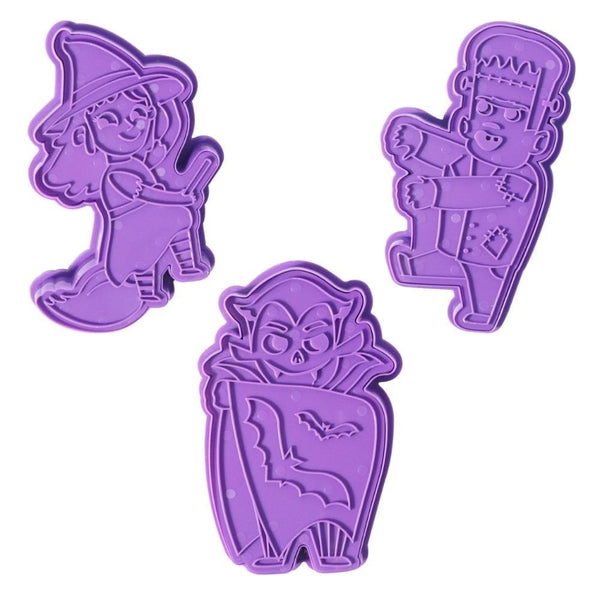 PME Creepy Characters Halloween Cookie Cutters & Stamps Set Of 3