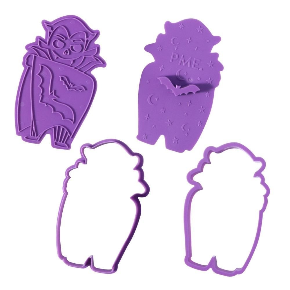 PME Creepy Characters Halloween Cookie Cutters & Stamps Set Of 3