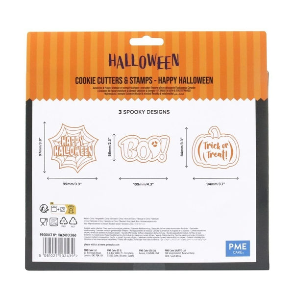 PME Happy Halloween Cookie Cutters & Stamps Set Of 3