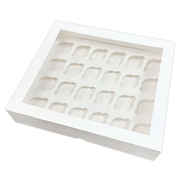 Simply Making 3.5" Deep Holds 24 White Window Cupcake Box
