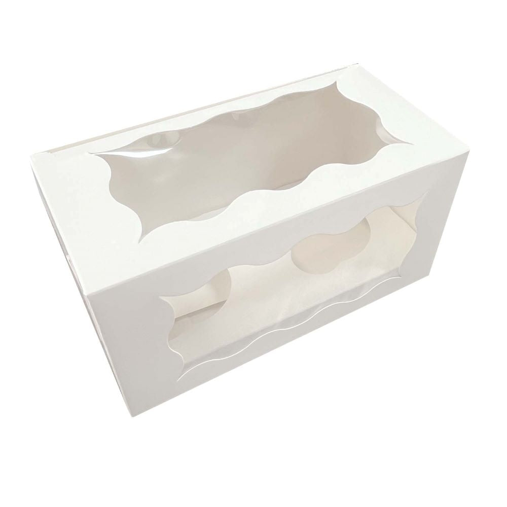 Simply Making 3" Deep Holds 2 White Window Cupcake Box