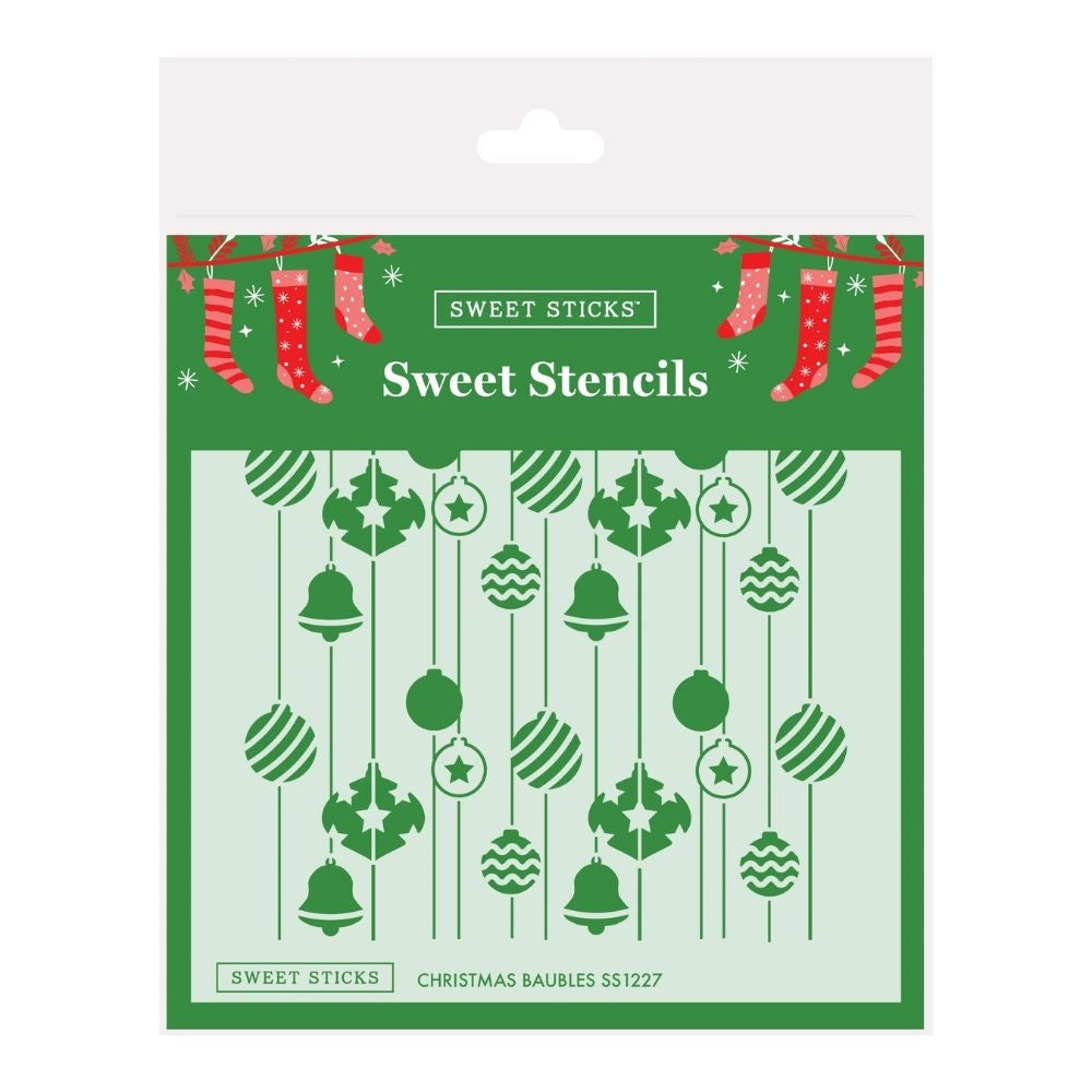 Sweet Sticks Christmas Baubles Stencil