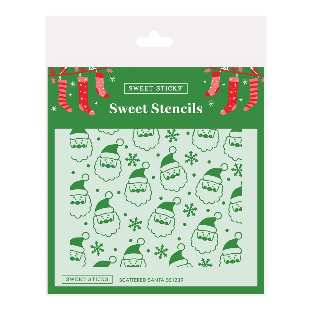 Sweet Sticks Scattered Santa Stencil