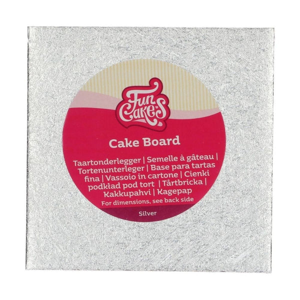 FunCakes 3mm Silver Square Cake Board