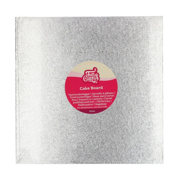 FunCakes 3mm Silver Square Cake Board
