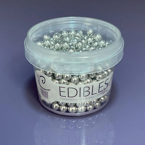Purple Cupcakes 4mm Silver Metallic Pearls 100g