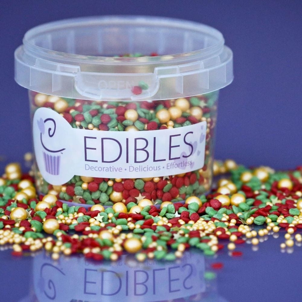 Purple Cupcakes Jingle Bells Sprinkle Mix (V) 90g
